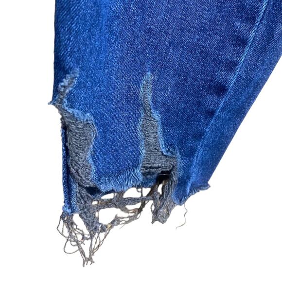 Good American classic slim straight high rise raw hem jeans size 2 / 26 - Picture 3 of 10